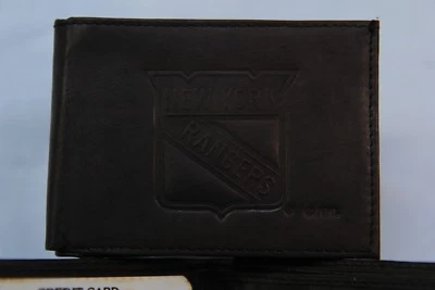 Кожаный складной бумажник New York NYRANGERS НОВЫЙ черный 2 sb - Изображение 1 из 4