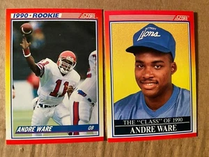 Andre Ware RC Lot of 2 1990 Score #292 & 607 - Heisman Trophy Detroit Lions  - Bild 1 von 1