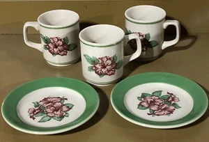 Taza de fiesta Homer Laughlin China de colección taza plato rosa retro vajilla de restaurante difícil de encontrar - Imagen 1 de 3