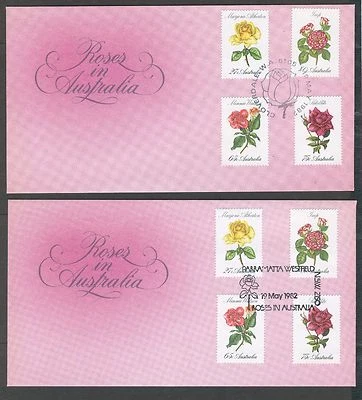 Australia FDC: 1982 Roses in Australia  2 different postmarkers  CV=$15.00 - Image 1 of 4