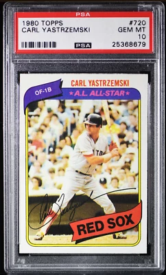 1980 Topps Baseball #720 ~ Carl Yastrzemski Clasificado PSA 10 gemas como nuevo envío gratuito Foto 1 de 3