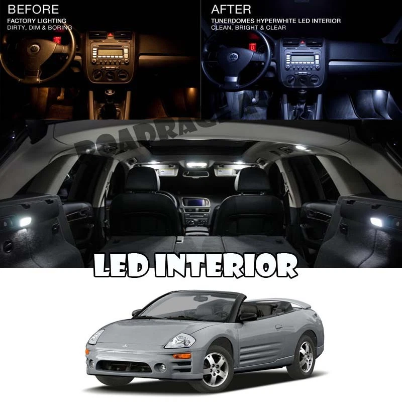 Paquete de luces de xenón LED HID interiores para Mitsubishi Eclipse Spyder 99-05 cantidad = 12 Foto 1 de 1