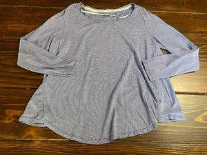 Calvin Klein Shirt, Women's Medium, Blue White, Striped, Slit Back, Activewear - Picture 1 of 10