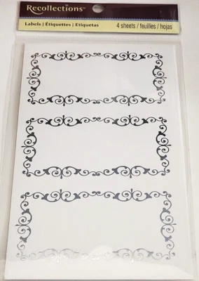 Recollections METALLIC SILVER FRAME Labels - 12 pcs - Image 1 of 4