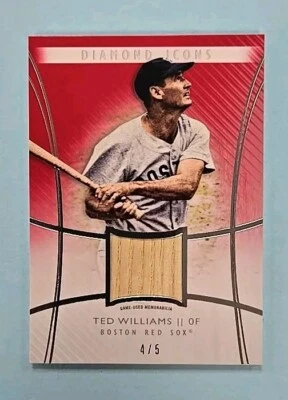 2017 Topps Diamond Icons Ted Williams Red Bat Relic #SR-TW Card /5 - Image 1 of 2