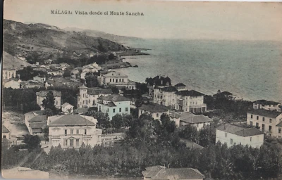 Año 1891 Postal Malaga. "Vista desde el Monte Sancha"   HAUSER y MENET. - Imagen 1 de 2