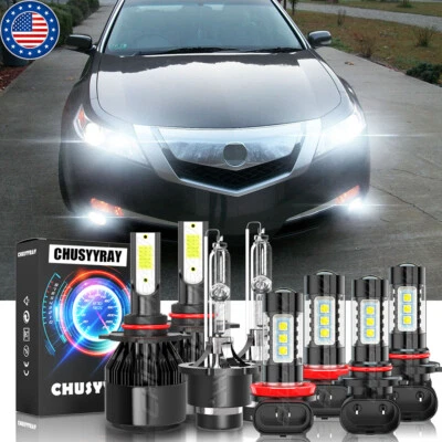 Fit Acura TL 2009-2014 Front LED HID Headlights Hi/Lo DRL Fog Light 8x Bulbs - Image 1 of 4