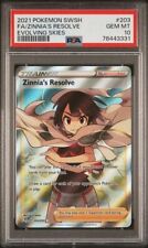 PSA 10 TRAINER ZINNIA'S RESOLVE SWORD & SHIELD EVOLVING SKIES 203 POKEMON