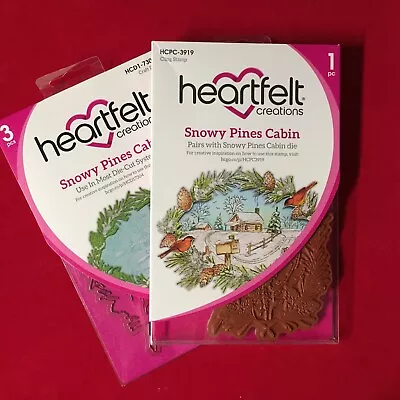 Juego de estampillas y troqueles Heartfelt Creations SNOWY PINES CABIN ***NUEVO*** Foto 1 de 4