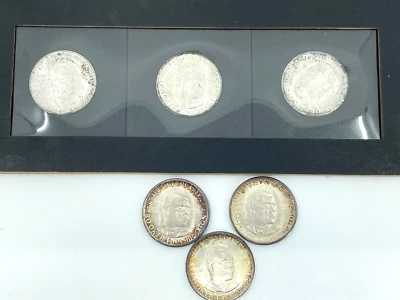 6- Booker T Washington Commemorative  Silver Half Dollars 3-1946, 3-1947 - Image 1 of 4