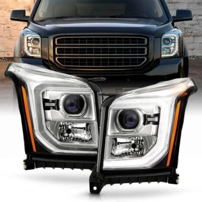 Par de faros proyectores halógenos LED DRL para GMC Yukon Yukon XL 2015-2020 Foto 1 de 4