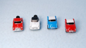 micro machines lot of 4 - (2) Ford Thunderbird, (2) Chevrolet Corvette (2)