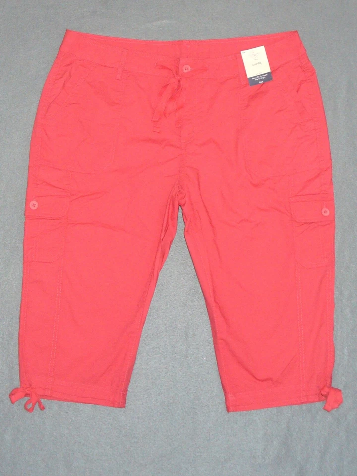 NWT St Johns Bay Plus Women’s Cargo Capris - U Pick Color + Size - MSRP $44 - Image 1 of 1