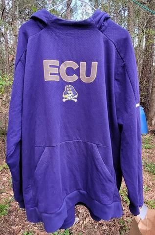 east carolina university adult 2xl adidas hoodie jacket purple great shape see Cover