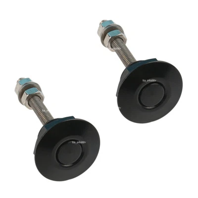 2Pcs Universal 1.25" Black Push Button Quick Release Bonnet Hood Pins Lock Foto 1 de 4