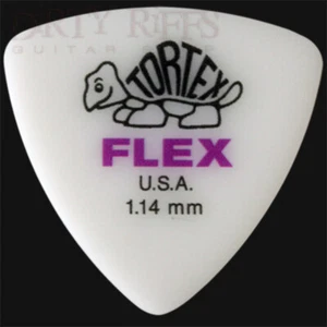 Dunlop Tortex Flex Triangle Guitar Picks Purple 1.14mm - Packs Of 1 to 24 - Picture 1 of 1