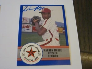 WARREN MAGEE SIGNED AUTOGRAPHED 1988 EASTERN LEAGUE ALL STAR MINOR LG CARD - Picture 1 of 1
