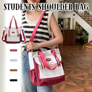 Teen Girls Messenger Bag Canvas Crossbody Bag Large Capacity Schoolbag Teenager - Picture 1 of 28