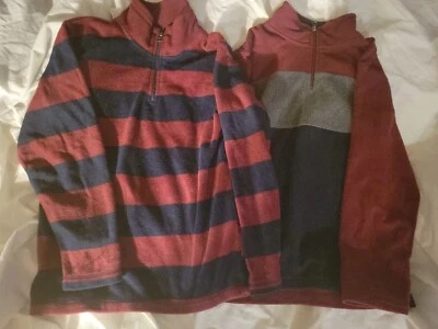 Lote de 2*Plover de vellón con cremallera 1/4 para niños L 10/12 gris borgoña azul Foto 1 de 4