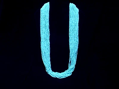 MULTI STRAND SEED BEAD NECKJLACE LIGHT BLUE 32" LONG SUMMER BEACHWEAR 27 STRANDS - Image 1 of 4