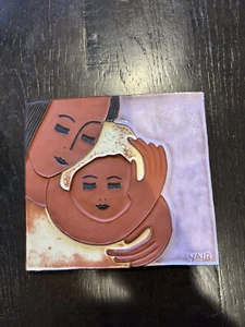 Yair Mother And Child Tile Wall Hanger From Israel - Picture 1 of 8