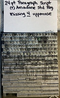 24 Pt Paragraph Script – Only Set over 650 pieces – Missing Four Letters Clean - Image 1 of 4