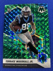 2021 #318 Terrace Marshall Jr Panini Mosaic Football Rookie Card Green Prizm RC - Picture 1 of 2