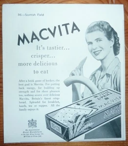 1953 VINTAGE ORIGINAL KLEINGEDRUCKTE ANZEIGE MACVITA BRITAIN'S FEINSTES KNÄCKEBROT - Bild 1 von 1