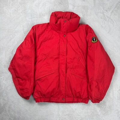 Chaqueta de Plumón Moncler X Asics Para Hombres S Roja Usada Thermo Clo Rectas Acolchada De Colección Foto 1 de 4