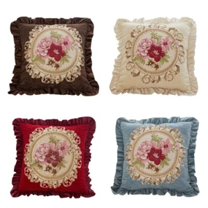 Retro Flower Cushion Cover Flower Pillow Case Home Sofa Office Car Decor 19'' - Picture 1 of 9