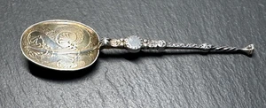 ANTIKER ENGLISCHER STERLING KRÖNUNGSLÖFFEL 4,5 ZOLL AUS BIRMINGHAM G282 - Bild 1 von 13