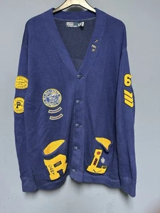 Polo Ralph Lauren Varsity-inspirierte Patch Tiger Strickjacke Royal Herren Größe 2XLT - Bild 1 von 15