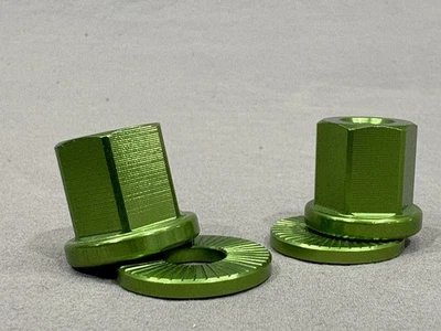 Bmx Axle Nuts Not Sure Of Thread Green - Image 1 of 4