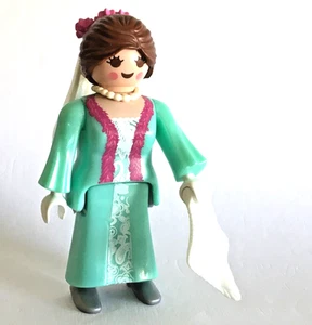 Playmobil Princess w/ green dress tissue & hair white veil - C14 - Picture 1 of 4
