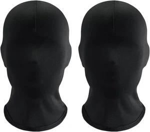 2 Stück Schwarze Maske Halloween,Schwarz Vollgesichtsmaske Kostüm,Gesichtslose G - Bild 1 von 12