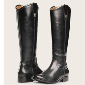 Frye Melissa Inside Zip Tall Riding Boot Women's US 6 Black Leather Equestrian - Picture 1 of 16
