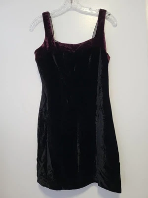 Mini Vestido Bebe Terciopelo Y2K Babydoll Sin Mangas Negro Borgoña 8 Gótico Bruja  Foto 1 de 4