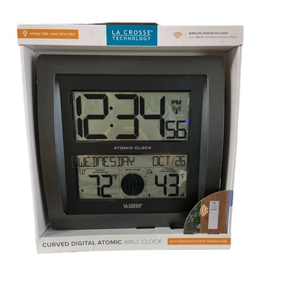 La Crosse Technology Curved Digital Atomic Wall Clock - Image 1 of 2