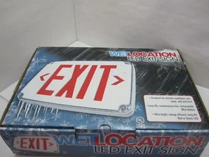 ENVOY EWLEZXTEU Wet Location Exit Sign Battery Double Sided EWLEZXTEU2RWEM-CW - Picture 1 of 7