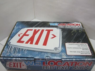 ENVOY EWLEZXTEU Wet Location Exit Sign Battery Double Sided EWLEZXTEU2RWEM-CW