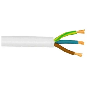 Hitzebeständiges NETZ SCHWERLASTKABEL 2,5mm qm 2,5M Tauchsieder Weiß Flex - Bild 1 von 3