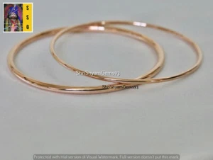 2 PCs. Copper bangles, Handmade Dainty Stacking Bangle Bracelets Unique Gift - Picture 1 of 4
