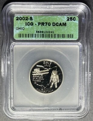 2002-S Proof Ohio Quarter ICG PR-70 DCAM, Buy 3 Items, Get $5 Off!! - Image 1 of 2