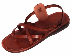 Brown Gladiator Jesus Men's Leather Sandals Strap Handmade UK (4-15) EU (36-50) - Picture 1 of 3