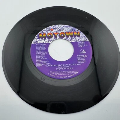 Stevie Wonder I Just Called To Say I Love You Vinyl 45 Record MOTOWN - 1984 Foto 1 de 2