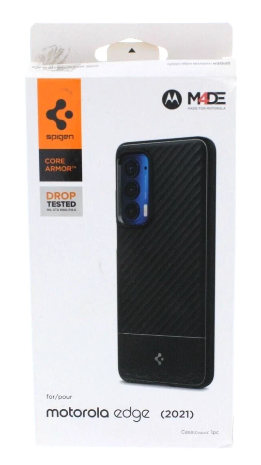 Spigen Core Armor Case for Motorola edge 2021 Black - Image 1 of 3
