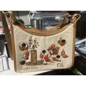 Vintage Enid Collins "Golden Glow" canvas purse w/ Jewels - Picture 1 of 4