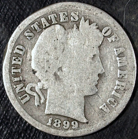 1899 P Barber Silver Dime ☆☆ Circulated ☆☆ Great Set Filler 321 Cover