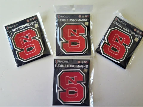 LOT OF FOUR (4) NC STATE WOLFPACK, FLEXIBLE MAGNETS FROM WINCRAFT Cover