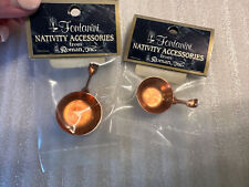 Fontanini Nativity Accessories 2 Miniature Copper Pans 1995 Doll House
